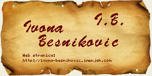 Ivona Besniković vizit kartica